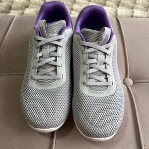 Skechers Women's Gray and Purple GOGA MAT Sneakers